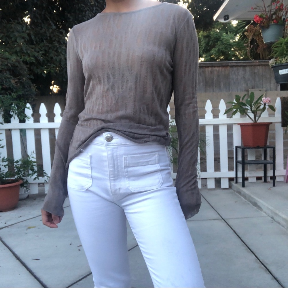 🌈ZARA BASIC POINTELLE KNIT TOP